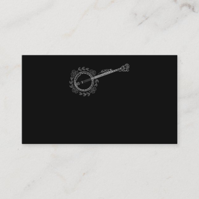 Flower Banjo Country Music Love Business Card (Front)