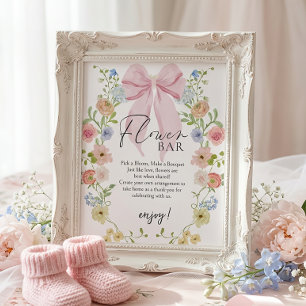Flower Bar Baby Shower Sign