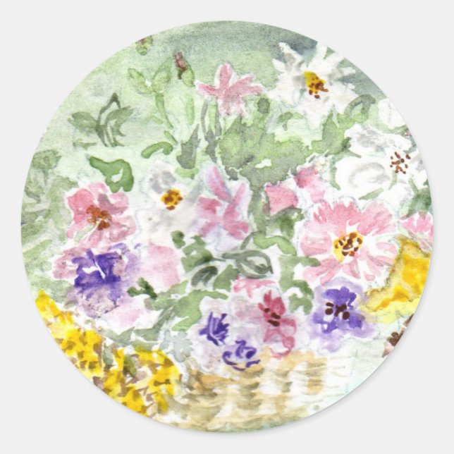 'Flower Basket' Sticker (Front)