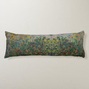 Flower Beds at Vétheuil - Claude Monet Body Pillow
