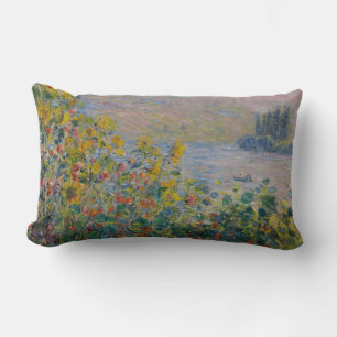 Flower Beds at Vétheuil - Claude Monet Lumbar Pillow