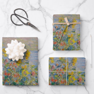 Flower Beds at Vétheuil - Claude Monet Wrapping Paper Sheet