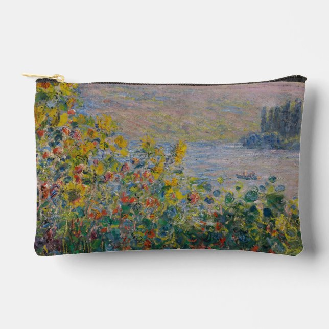 Flower Beds at Vétheuil, Impressionist Landscape Accessory Pouch (Front)