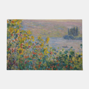 Flower Beds at Vétheuil, Impressionist Landscape Doormat