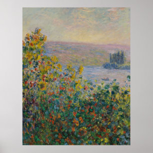 Flower Beds at Vétheuil Monet Poster