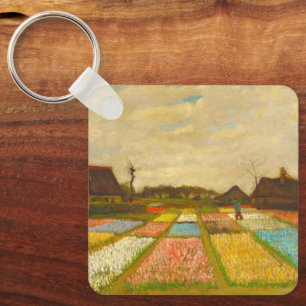 Flower Beds in Holland by van Gogh Keychain