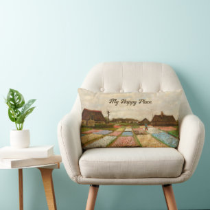 Flower Beds in Holland by Vincent Van Gogh Lumbar Pillow