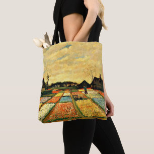 Flower Beds in Holland, famous painting, Tote Bag