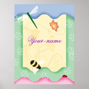 Flower Bee Personalized Poster