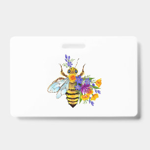 Flower bee with wild plants badge