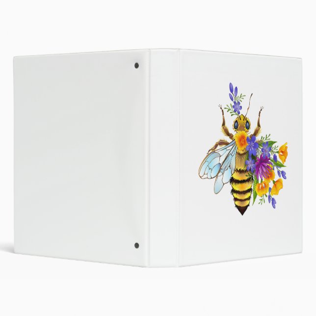 Flower bee with wild plants binder (Background)
