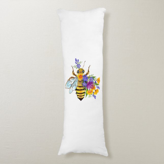 Flower bee with wild plants body pillow (Front Vertical)