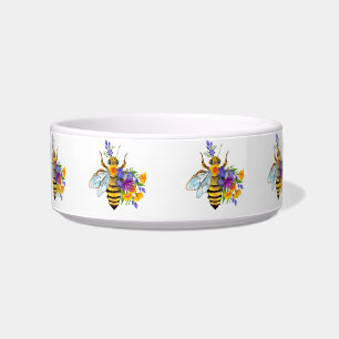 Flower bee with wild plants bowl