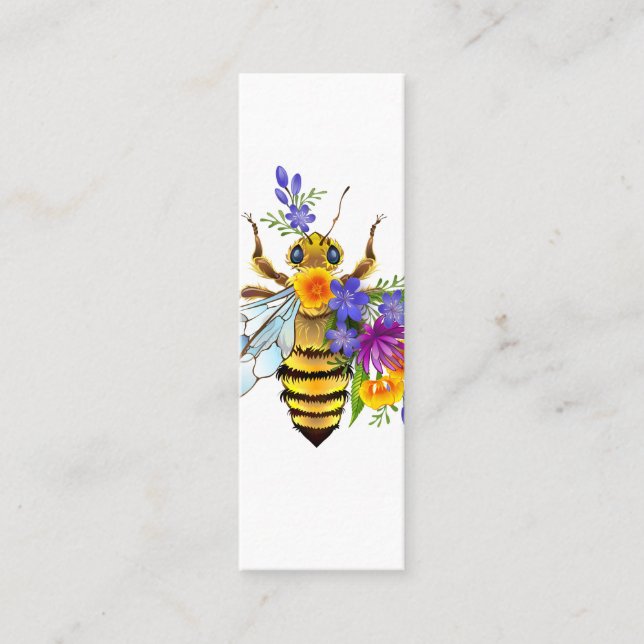 Flower bee with wild plants calling card (Front)