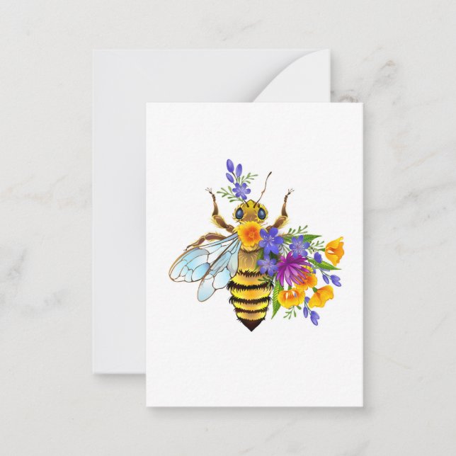 Flower bee with wild plants card (Front)