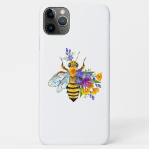 Flower bee with wild plants iPhone 11 pro max case