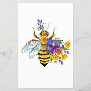 Flower bee with wild plants flyer