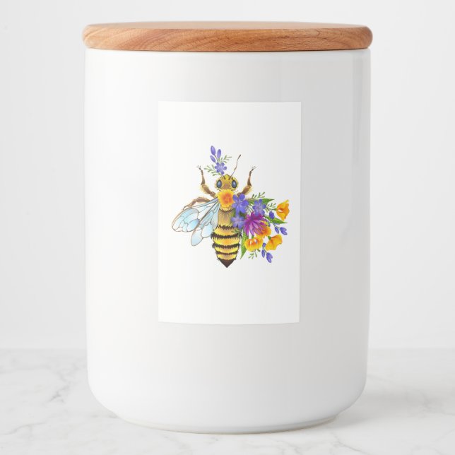 Flower bee with wild plants food label (Front)
