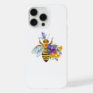 Flower bee with wild plants iPhone 15 pro max case