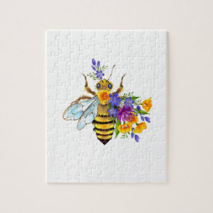 Flower bee with wild plants jigsaw puzzle