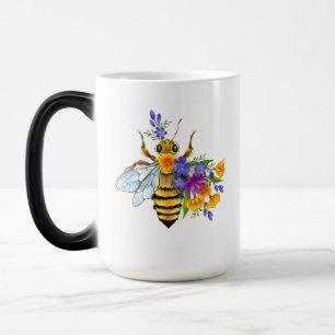 Flower bee with wild plants magic mug