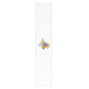 Flower bee with wild plants medium table runner