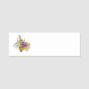 Flower bee with wild plants name tag