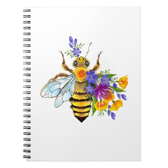 Flower bee with wild plants notebook (Front)