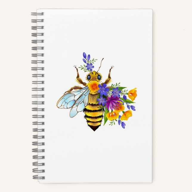 Flower bee with wild plants notebook (Front)