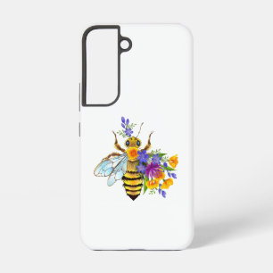 Flower bee with wild plants samsung galaxy case