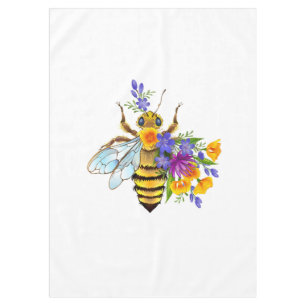 Flower bee with wild plants tablecloth