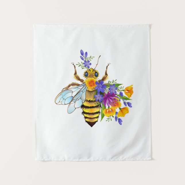 Flower bee with wild plants tapestry (Front)