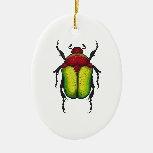 Flower beetle ceramic ornament (Front)