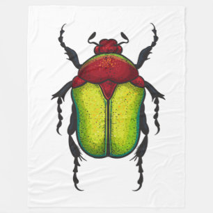 Flower beetle fleece blanket
