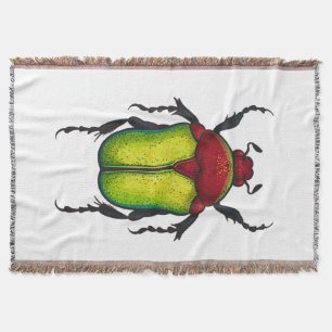 Flower beetle throw blanket