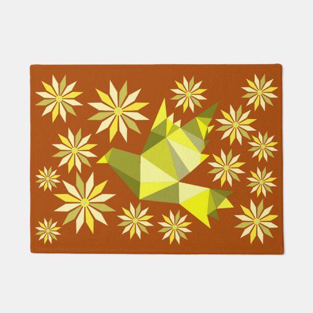 FLOWER BIRD CREATIVE ART GIFT DOORMAT (Front)