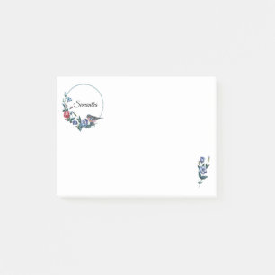 Flower Bird Personalized Post-it Notes