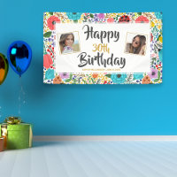 Flower Birthday Party Any Age Name Custom Photos