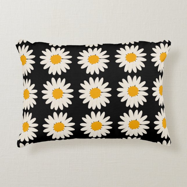 Flower Black Accent Pillow (Front)