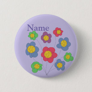 flower blast - badge/button 2 inch round button
