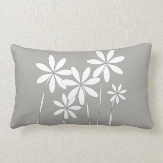 Flower Bliss on Grey Lumbar Pillow