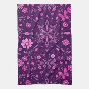 Flower Bloom Fairycore Pattern Kitchen Towel