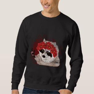 Flower Blossom Forest Animal Trash Panda Floral Ra Sweatshirt