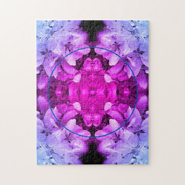 Flower Blossoms Abstract Tinted Add Your Photo Jigsaw Puzzle (Vertical)