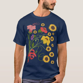Flower Blossoms Vintage Wildflowers Plants Botanic T-Shirt