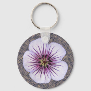 Flower Blue Geranium Photo Keychain