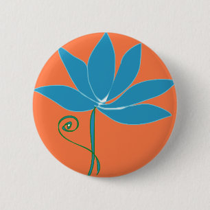 Flower - Blue Lotus 2 Inch Round Button