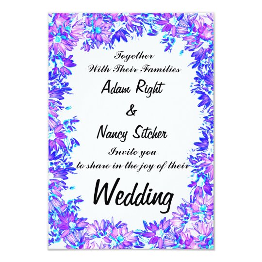 Flower Boarder, Custom Wedding Invitation