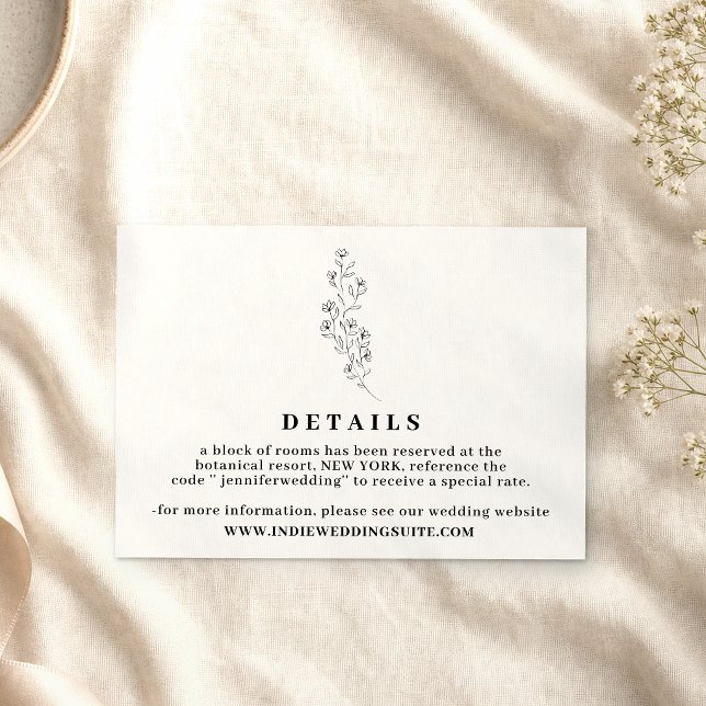 Flower Boho Clear Indie Wedding Details Invitation (Creator Uploaded)