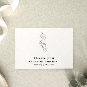 Flower Boho White Clear Indie wedding thank you Invitation